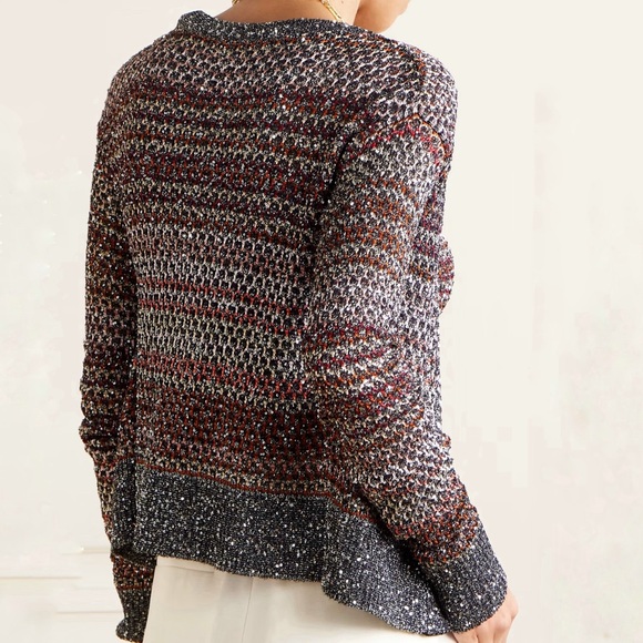Missoni Multicolor Sequin Embellished Knitted Open Cardigan Size XS NWT - Picture 2 of 13